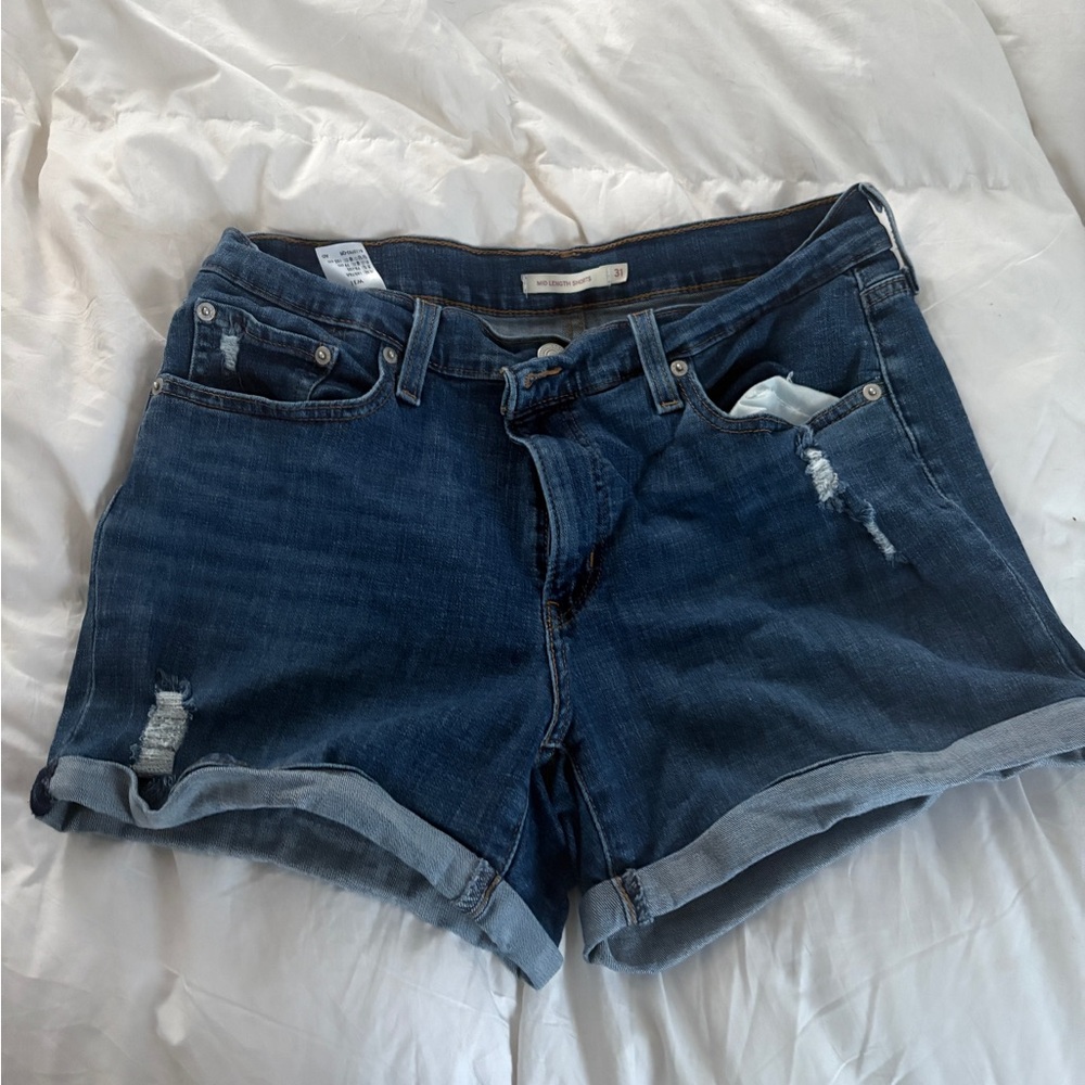 Levi's Blue Jean Shorts Distressed Cut-Off Style